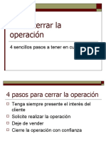 Cómo cerrar la operación