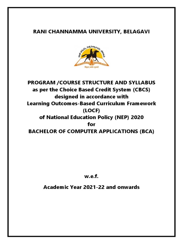 BCA Curriculum Overview at RCUB | PDF | C (Programming Language ...