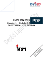 Science: Quarter 1 - Module 5 - Week 7 Ecosystem: Life Energy