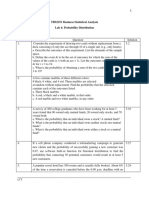 TBS2251 Business Statistical Analysis Lab 4: Probability Distribution