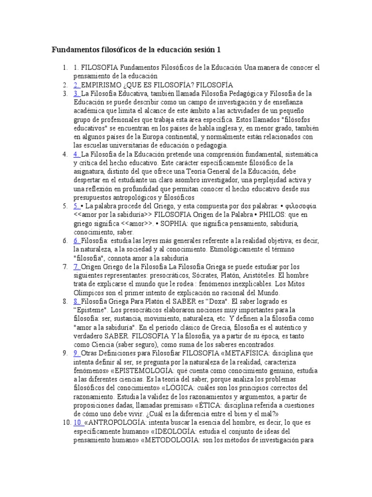 Fundamentos Filosóficos de La Educación Sesión 1 | PDF | Conocimiento ...