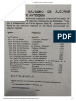 Fecha AÑO Apertura Parroquias en Antioquia