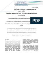 Mitigating The COVID-19 Spread: A Challenge and An Opportunity Mitigar La Propagación de La COVID-19: Un Desafío y Una Oportunidad