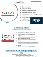 March 2022 ESL class agenda
