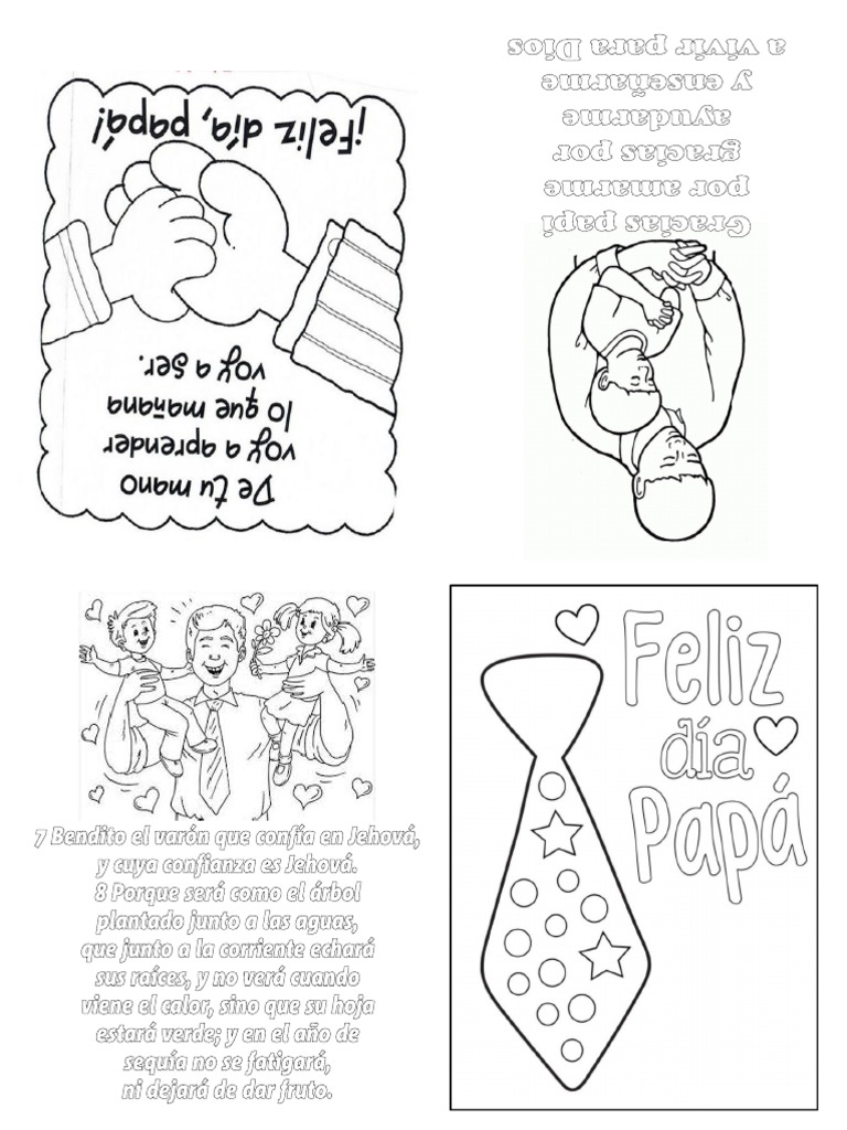 Tarjeta Dia Del Padre para Colorear | PDF