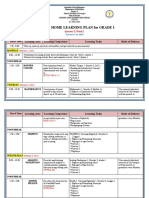 Weekly Home Learning Plan For Grade 1: Quarter 3, Week 1