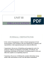 Unit III - Organization