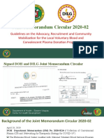 Guidelines for Local Blood Donation and Convalescent Plasma Programs