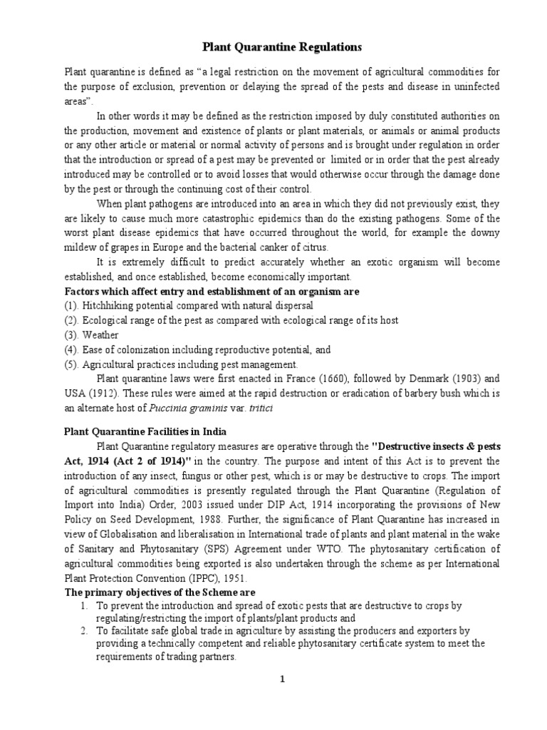 Plant Quarantine Regulations1 054123 PDF Pest