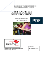 Test and Item Specifications: End-of-Instruction ACE English II