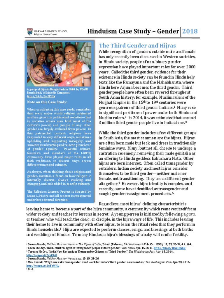 Hinduism Case Study Gender The Third Gender and Hijras PDF