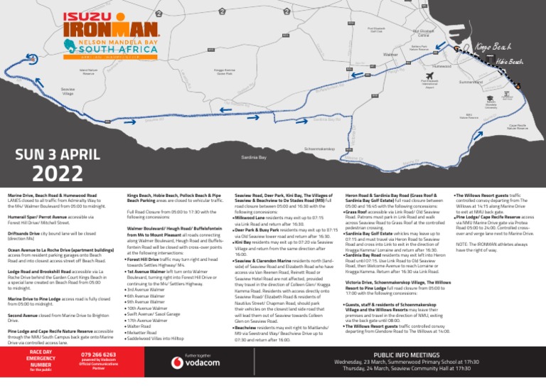 Road Closure Flyer IRONMAN African Championship 2022 PDF Traffic Road Transport