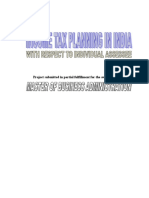 Income Tax Planning in India With Respect To Individual Assessee MBA Project