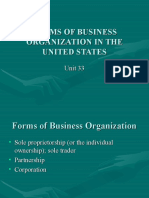 Forms of Business Organization in The United States