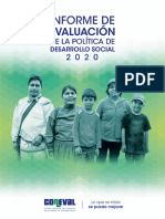 Coneval - Evaluación Desarrollo Social - 2020