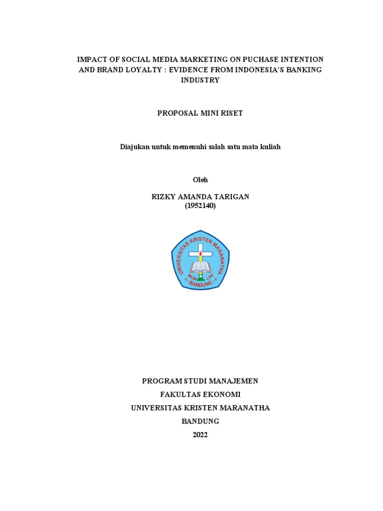 Proposal Mini Riset Impact of Social Media Marketing On Puchase ...