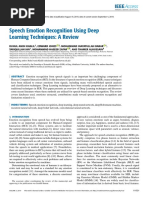 Speech Emotion Recognition Using Deep Learning Techniques: A Review