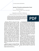 Structural Properties of Transitive and Intransitive Verbs 1