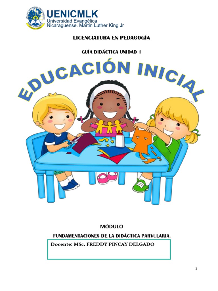 Didáctica de Educ Inicial Guía Unidad 1 | PDF | Educación de la primera ...