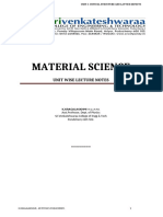 Material Science: Unit Wise Lecture Notes