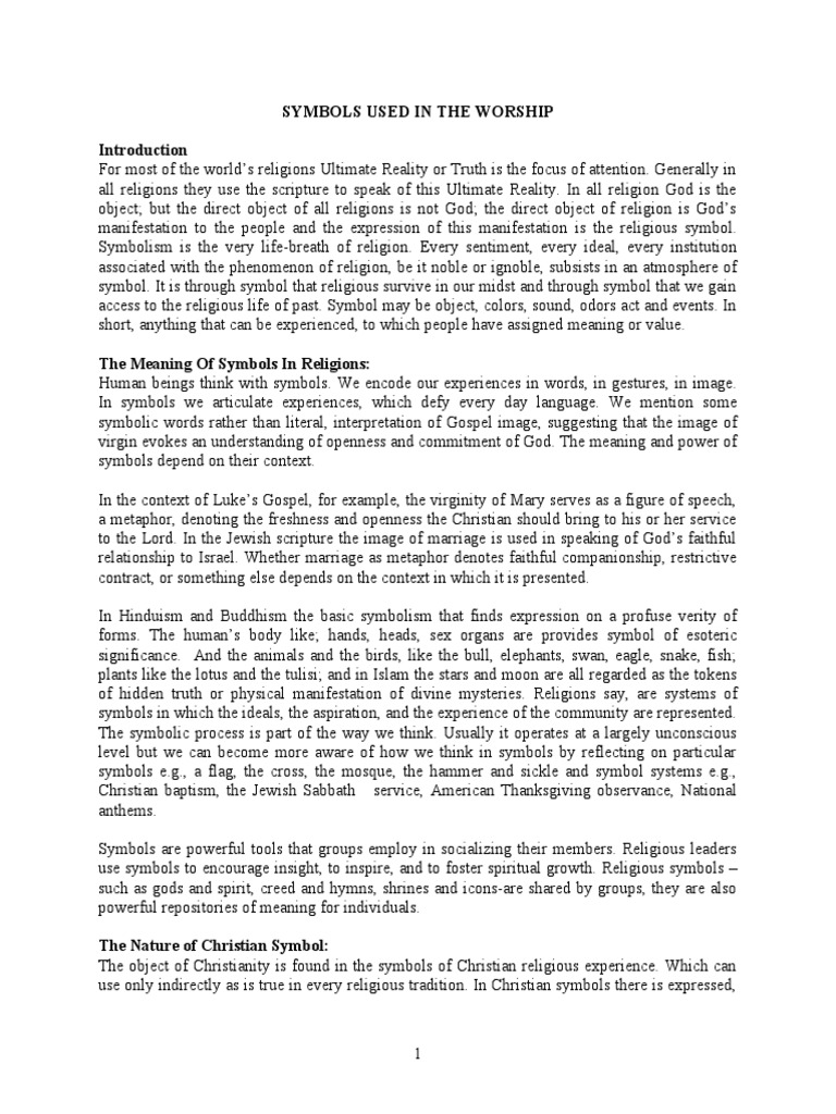 Key Symbols in Christian Worship | PDF | God | Icon