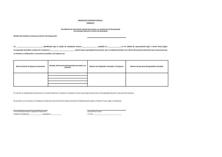 Formato Personal Con Discapacidad | PDF