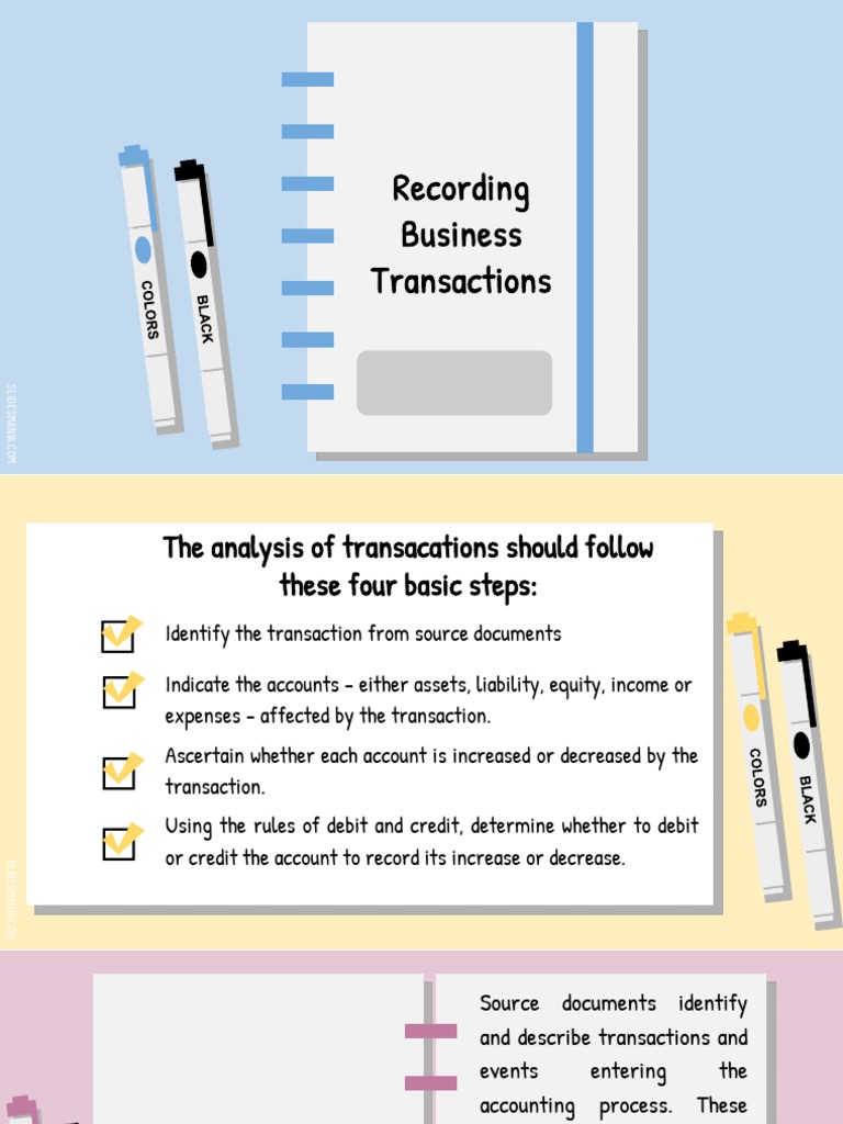 Recording Business Transactions PDF Debits And Credits Financial