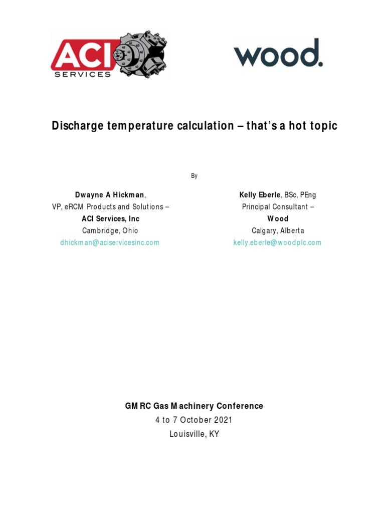 Discharge Temperature Calculation Methods | PDF | Gases | Temperature
