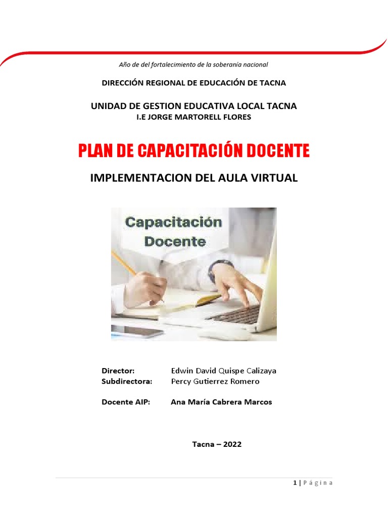 Plan de Capacitación Docente | PDF | Aprendizaje | Plan de estudios