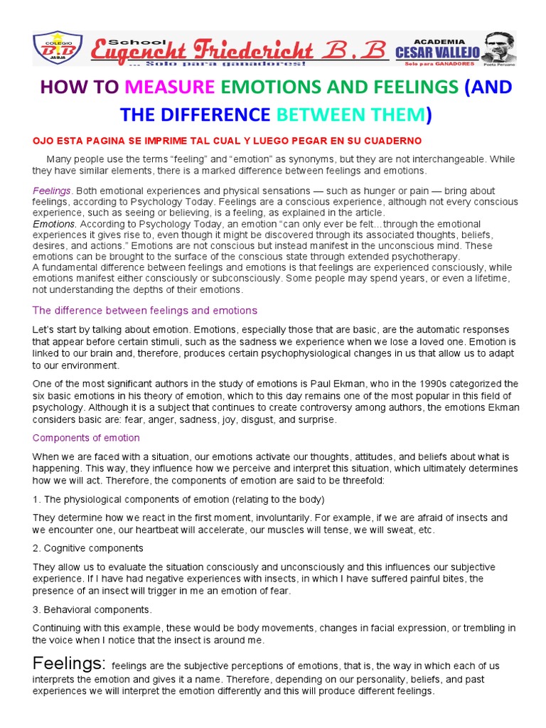 Emotions And Feelings Pdf Emotions Feeling