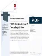 TESOL Certificate, Part 2: Teach English Now!: Mahmoud Mohamed Rabea