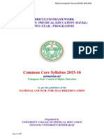 Common Core Syllabus 2015-16: Curriculum Framework Diploma in Physical Education (D.P.Ed.) Two-Year - Programme