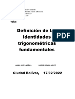 Tema 1 Definición de Las Identidades Trigonométricas Fundamentales