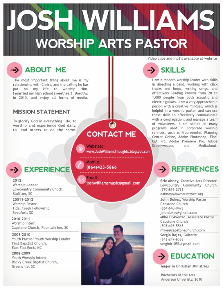 Josh Williams Worship Pastor Resume PDF