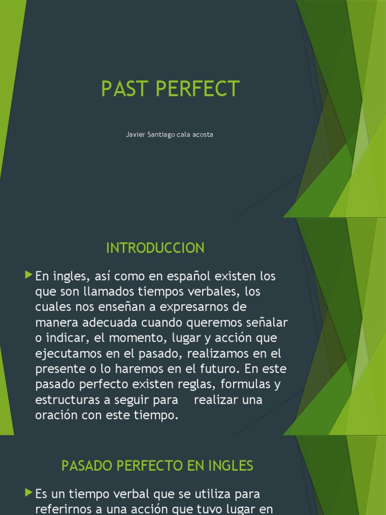 Past Perfect | PDF | Verbo | Ciencia cognitiva