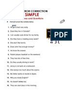 Present Simple Error Correction - Grammar Worksheet