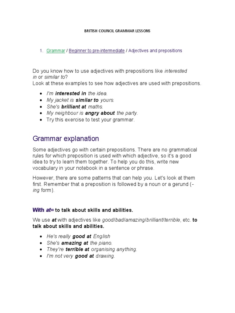 British Council Grammar Lessons | PDF