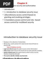 Database Security and Authorization