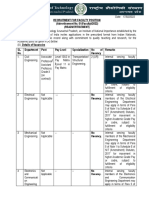 Recruitment For Faculty Position (Advertisement No. 01 (Faculty) /2022) (Readvertisement)