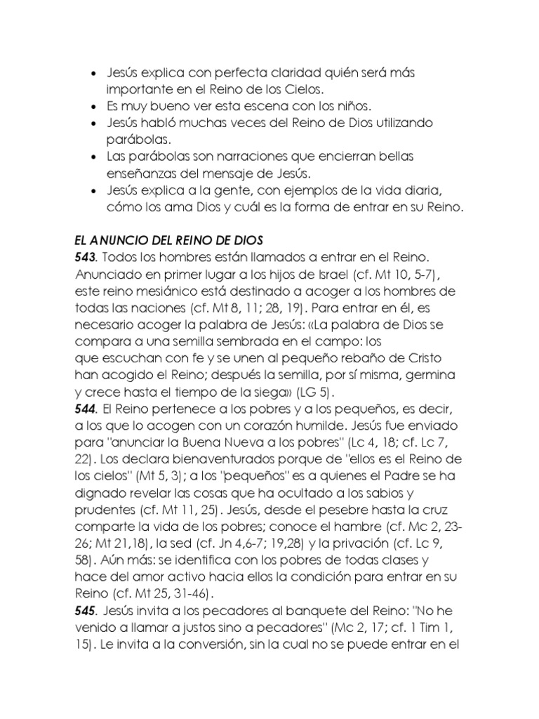 Importancia del Reino de Dios en Jesús | PDF | Jesús | Reinado y reino ...