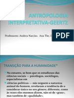 ANTROPOLOGIA INTERPRETATIVA - Transiçao para humanidadeGEERTZ