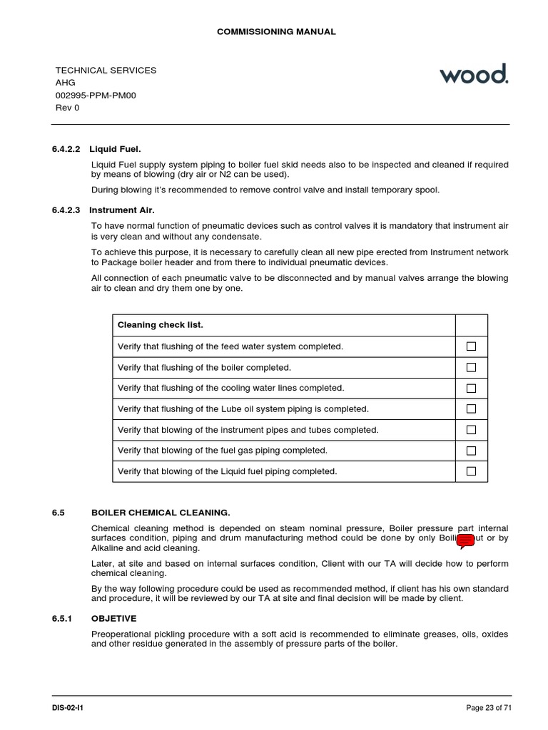Chemical Cleaning Procedure For Boiler PDF Boiler Physical Sciences