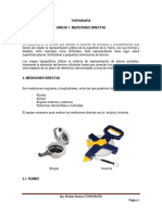 Mediciones directas en topografía con brújula y cinta métrica