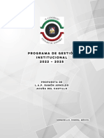 Programa de Gestión Institucional Del Congreso Del Estado de Sonora 2022-2025