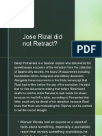 Jose Rizal Did Not Retract?