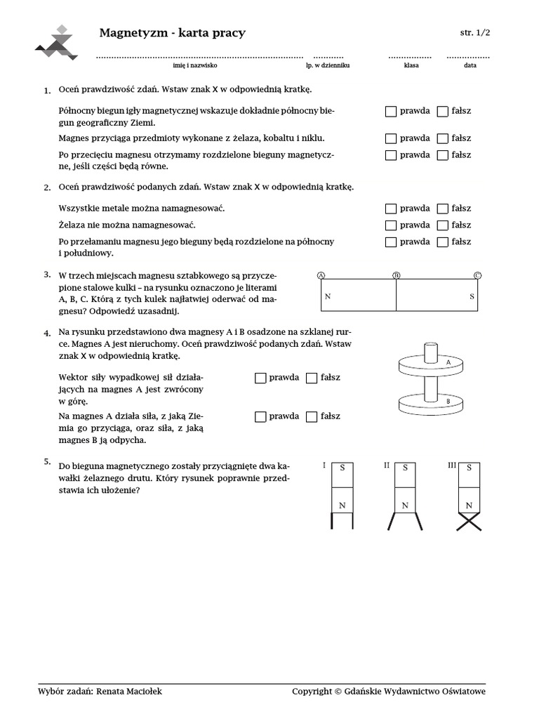 O Zjawiskach Magnetycznych Test