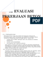 Evaluasi Pekerjaan Beton