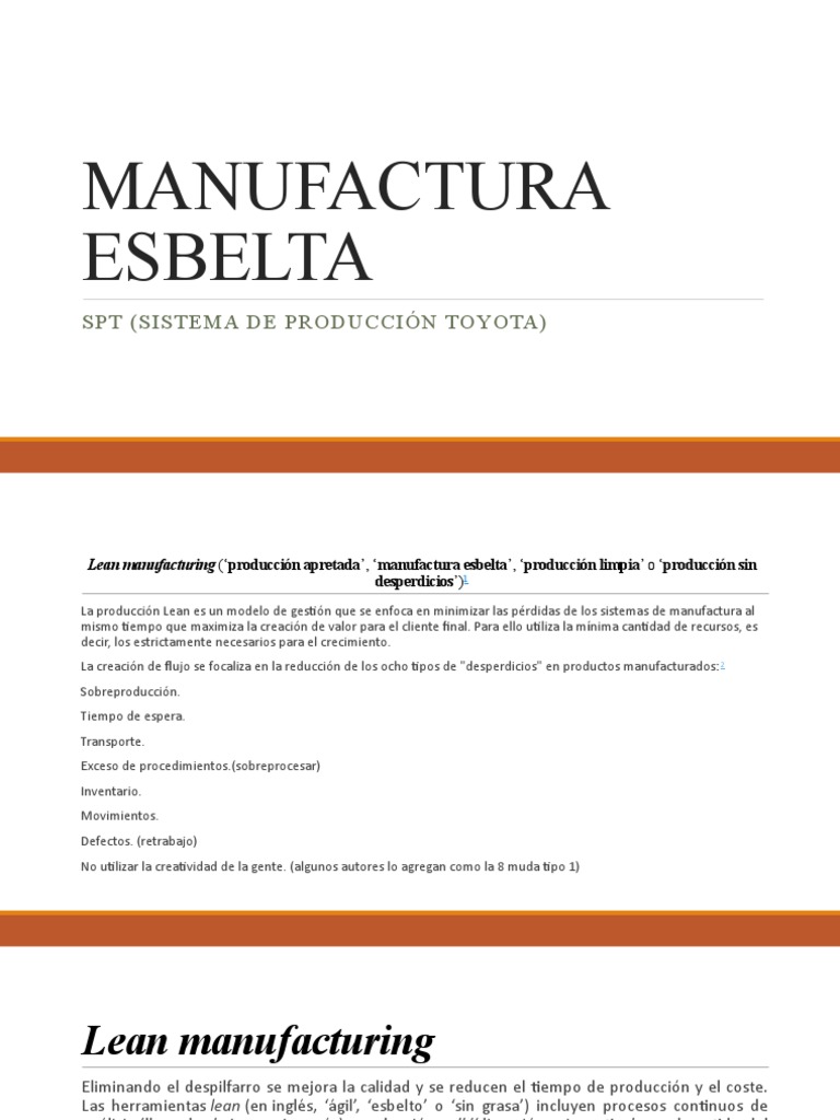 Principios de Manufactura Esbelta | PDF | Lean Manufacturing | Economias