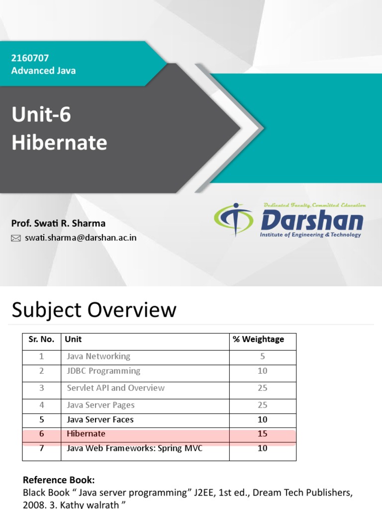 Adv - Java GTU Study Material Presentations Unit-6 Hibernate 4.0 | PDF ...