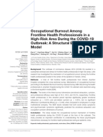 Occupational Burnout Among Frontline Health Professionals in A High-Risk Area During The COVID-19 Outbreak: A Structural Equation Model